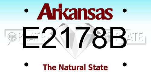 E2178B Arkansas License Plate