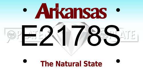 E2178S Arkansas License Plate