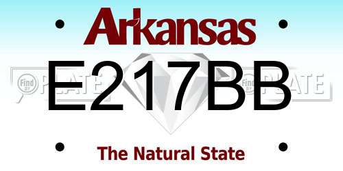 E217BB Arkansas License Plate