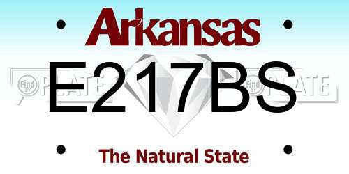 E217BS Arkansas License Plate