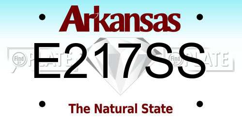E217SS Arkansas License Plate