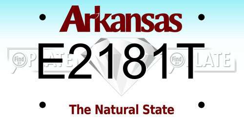 E2181T Arkansas License Plate