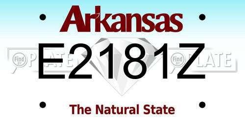 E2181Z Arkansas License Plate