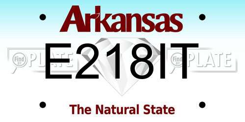 E218IT Arkansas License Plate