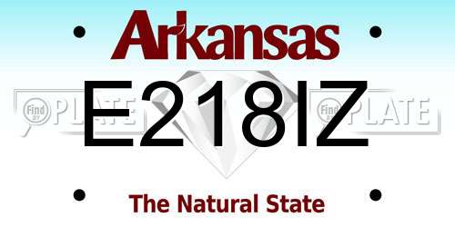 E218IZ Arkansas License Plate