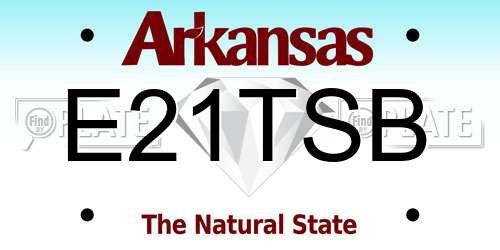 E21TSB Arkansas License Plate