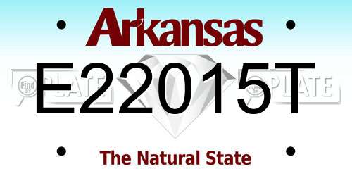 E22015T Arkansas License Plate