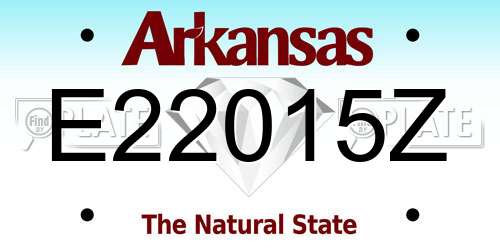 E22015Z Arkansas License Plate