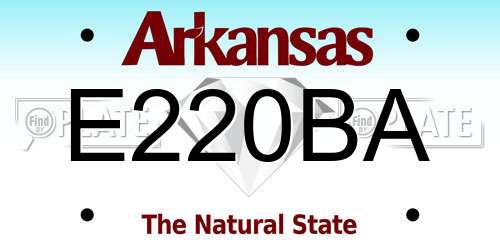 E220BA Arkansas License Plate