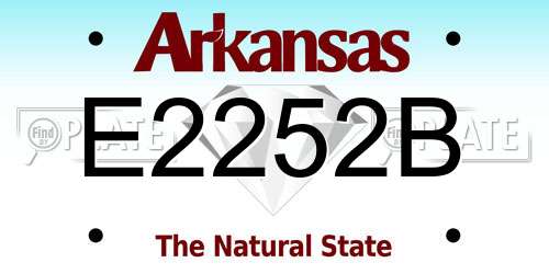 E2252B Arkansas License Plate