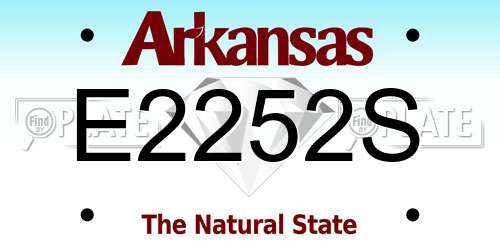 E2252S Arkansas License Plate