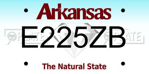 E225ZB Arkansas License Plate