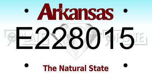 E228015 Arkansas License Plate