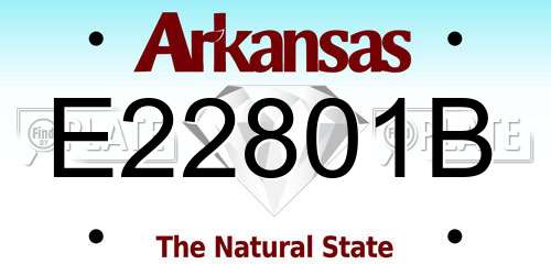 E22801B Arkansas License Plate