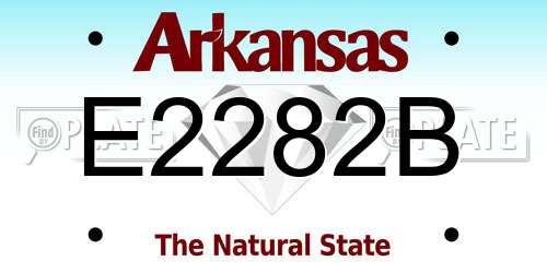 E2282B Arkansas License Plate