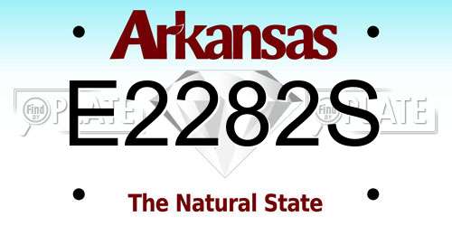 E2282S Arkansas License Plate