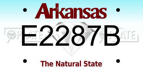 E2287B Arkansas License Plate