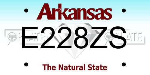 E228ZS Arkansas License Plate