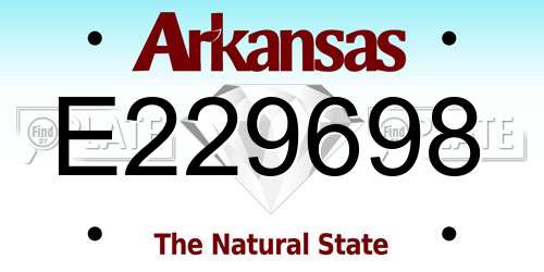 E229698 Arkansas License Plate