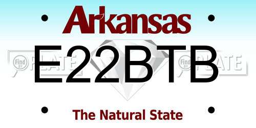 E22BTB Arkansas License Plate