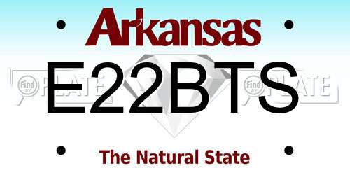 E22BTS Arkansas License Plate