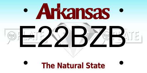 E22BZB Arkansas License Plate