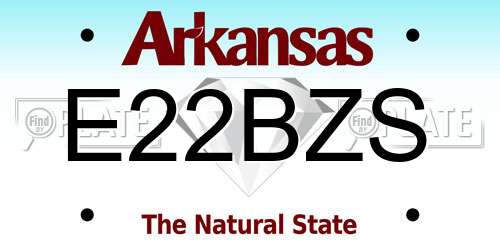 E22BZS Arkansas License Plate