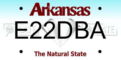 E22DBA Arkansas License Plate