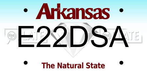 E22DSA Arkansas License Plate