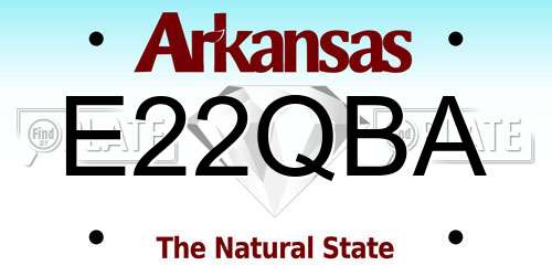E22QBA Arkansas License Plate
