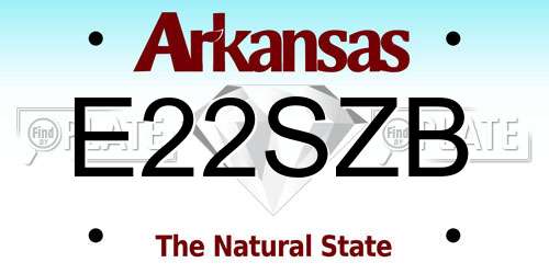 E22SZB Arkansas License Plate