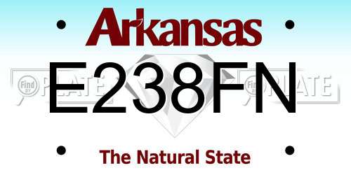 E238FN Arkansas License Plate