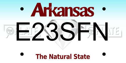 E23SFN Arkansas License Plate