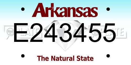 E243455 Arkansas License Plate