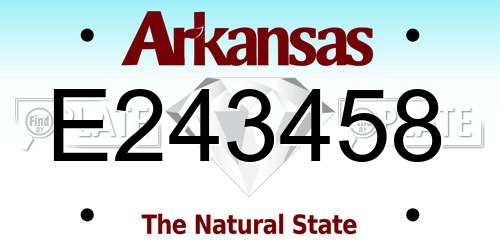 E243458 Arkansas License Plate