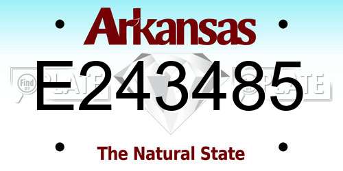 E243485 Arkansas License Plate