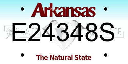 E24348S Arkansas License Plate