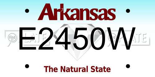 E2450W Arkansas License Plate