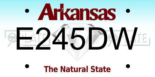 E245DW Arkansas License Plate