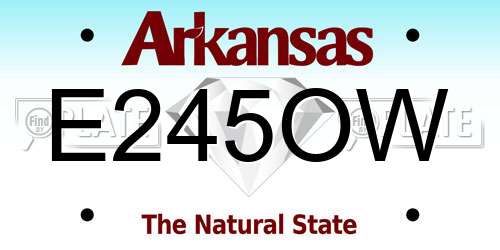 E245OW Arkansas License Plate
