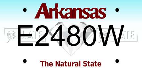 E2480W Arkansas License Plate