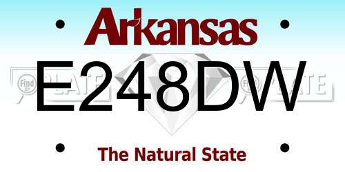E248DW Arkansas License Plate
