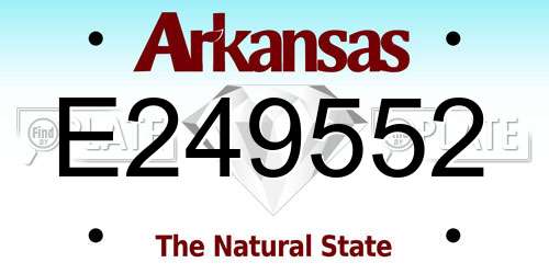 E249552 Arkansas License Plate