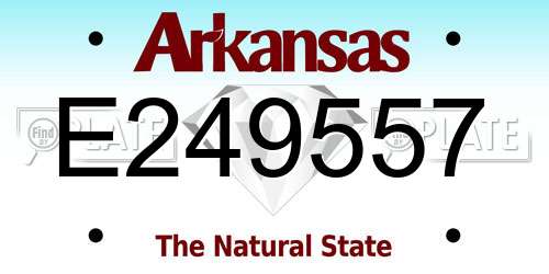 E249557 Arkansas License Plate