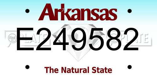 E249582 Arkansas License Plate