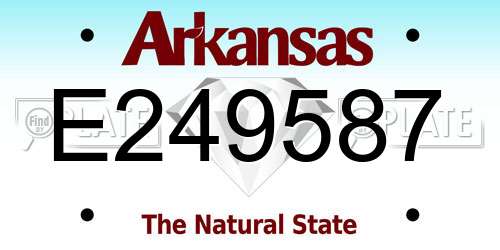 E249587 Arkansas License Plate