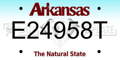E24958T Arkansas License Plate