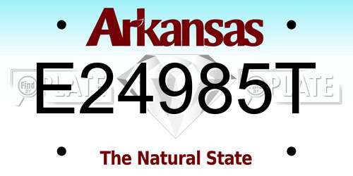 E24985T Arkansas License Plate