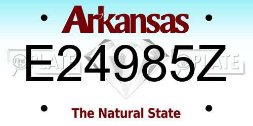 E24985Z Arkansas License Plate