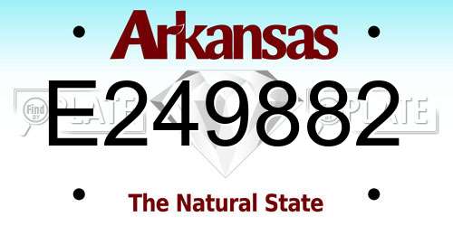E249882 Arkansas License Plate
